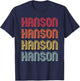 Customized Last Name Custom Family Christmas Team Hanson Gift Surname Funny Retro Vintage 80s Birthday Reunion T-Shirt - T-Shirt | Navy