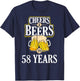 Funny Cheers and Beers to 58 YEARS Birthday Party Gift T-Shirt - T-Shirt | Navy