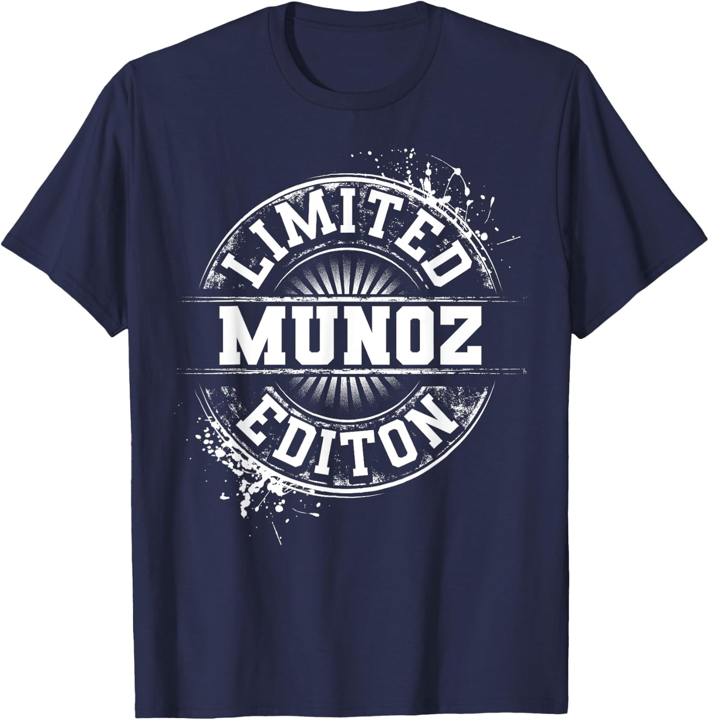 MUNOZ Funny Surname Family Tree Birthday Reunion Gift T-Shirt - T-Shirt | Navy