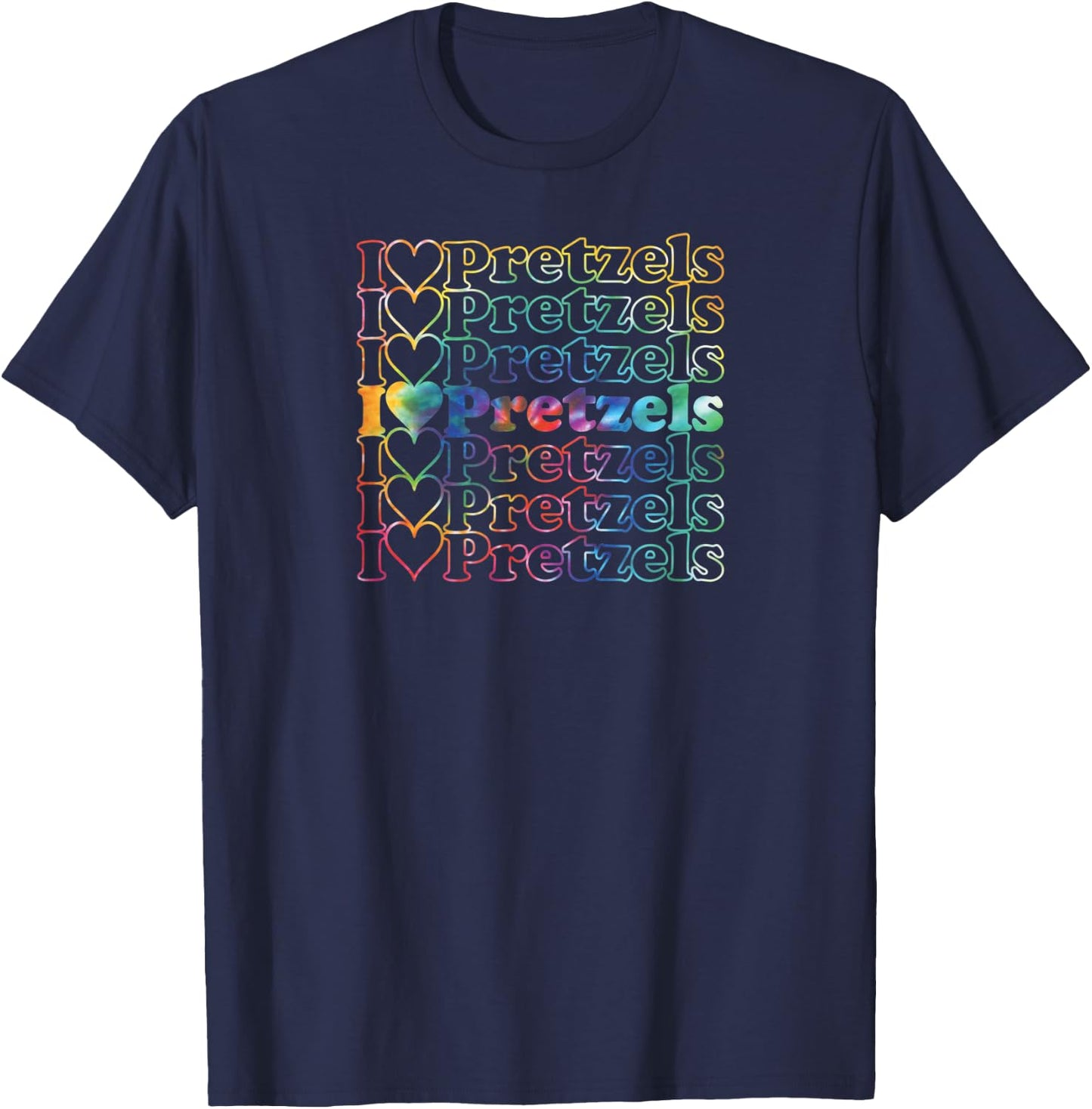 Pretzels Tie Dye Cool Vintage Inspired T-Shirt - T-Shirt | Navy