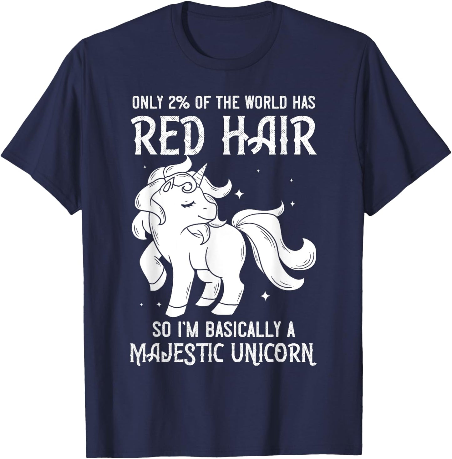 Red Hair Unicorn Gift Redhead Funny Red Headed T-Shirt - T-Shirt | Navy