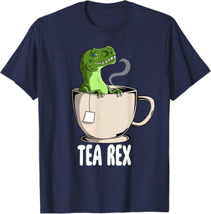 Tea Rex Shirt T-Rex Dinosaur Joke Pun Humor Funny Dino T-Shirt - T-Shirt | Navy