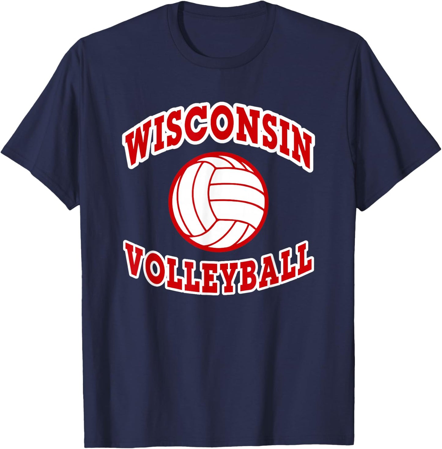 Wisconsin Volleyball Classic Style T-Shirt - T-Shirt | Navy
