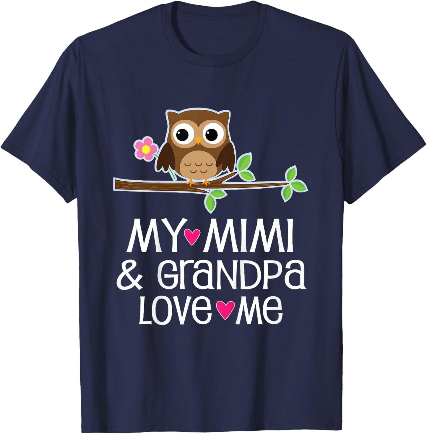 Mimi and Grandpa Love Me T-Shirt - T-Shirt | Navy