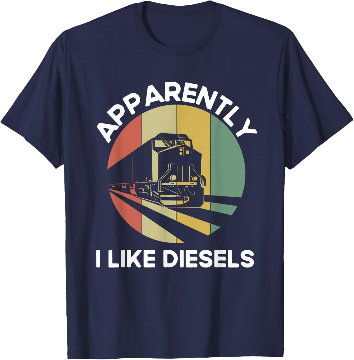 Diesel Locomotive Retro Model Train Enthusiasts Diesel Train T-Shirt - T-Shirt | Navy