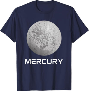 Solar System Planet Mercury Outer Space T-Shirt - T-Shirt | Navy