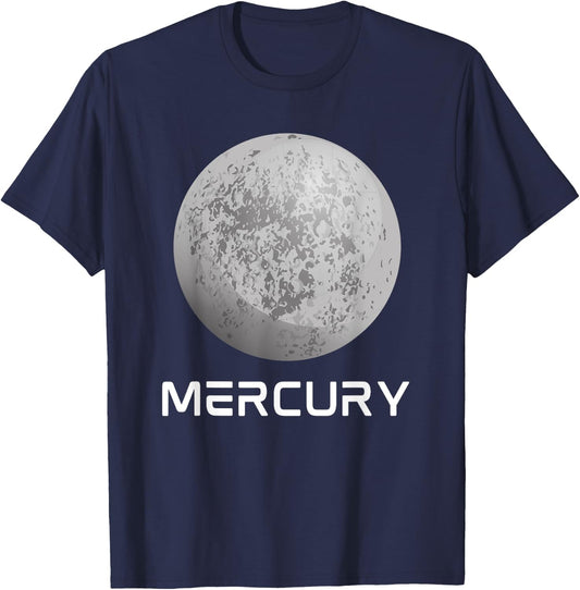 Solar System Planet Mercury Outer Space T-Shirt - T-Shirt | Navy