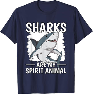 Shark Quote Sharks Are My Spirit Animal Sharks T-Shirt - T-Shirt | Navy