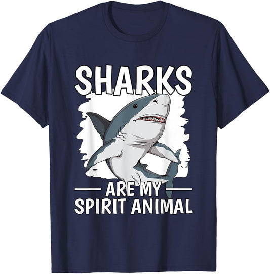 Shark Quote Sharks Are My Spirit Animal Sharks T-Shirt - T-Shirt | Navy