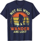 Not All Who Wander Are Lost Bigfoot Sasquatch Funny Vintage T-Shirt - T-Shirt | Navy