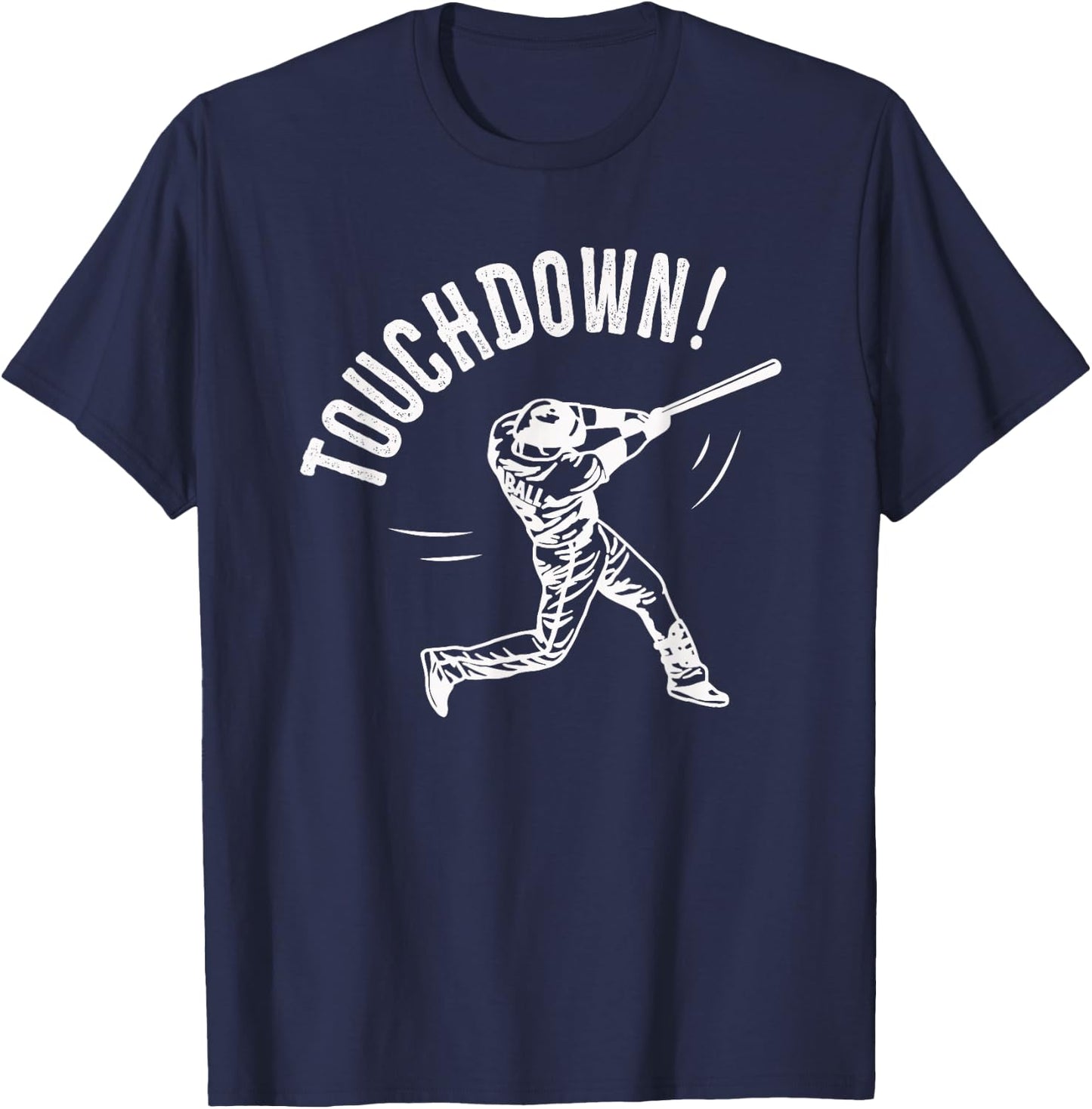 Touchdown Baseball Funny T-Shirt - T-Shirt | Navy