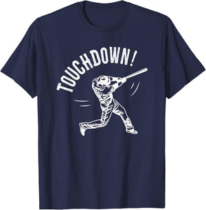 Touchdown Baseball Funny T-Shirt - T-Shirt | Navy