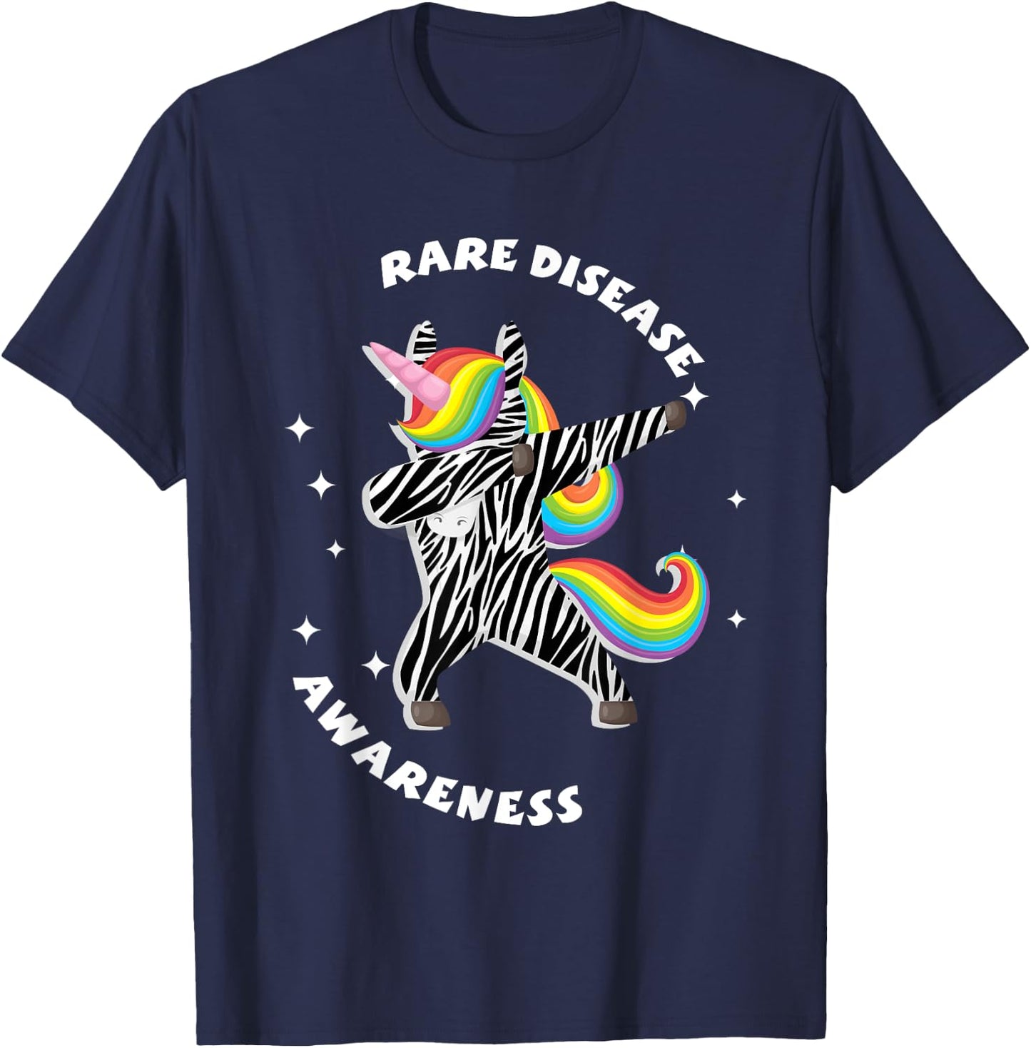 Kids Unicorn Rare Illness Awareness Zebra Disease T-Shirt - T-Shirt | Navy
