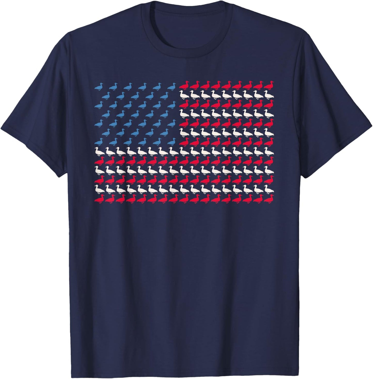Mallard American Flag Duck US 4th Of July Drake USA Gift T-Shirt - T-Shirt | Navy