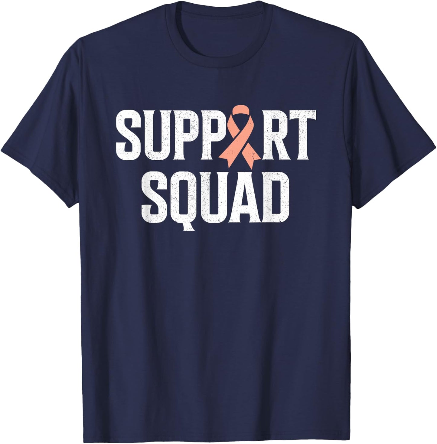 Support Squad Support Uterine Cancer Awareness T-Shirt - T-Shirt | Navy