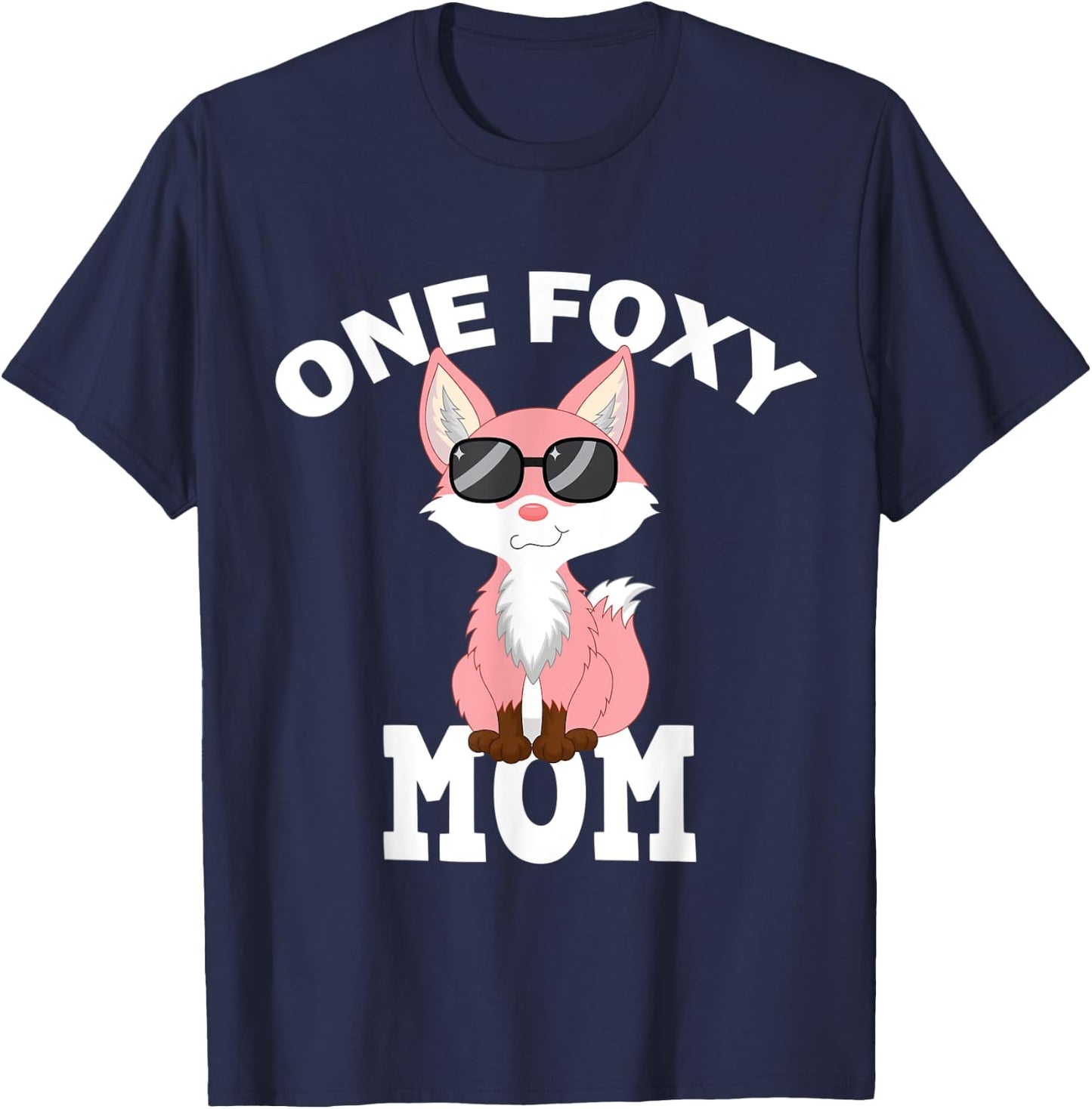 One Foxy Mom Fox Pun T-Shirt - T-Shirt | Navy