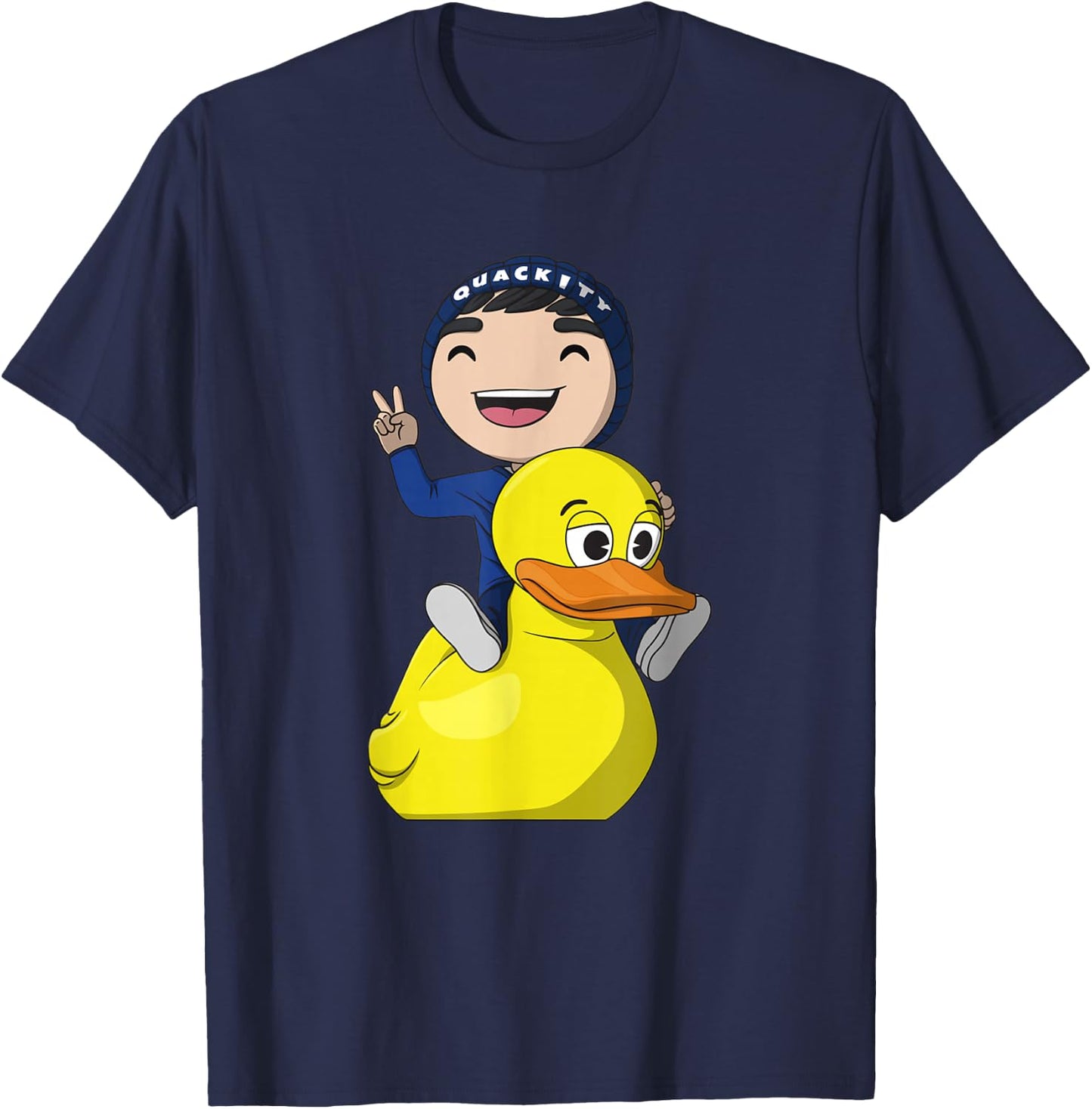 Quackity Black Small T-Shirt - T-Shirt | Navy