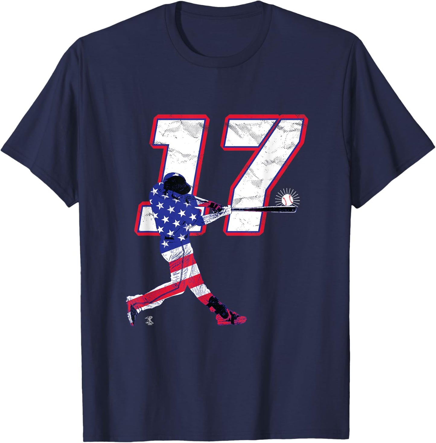 Rhys Hoskins Flag Silhouette Gameday T-Shirt - T-Shirt | Navy