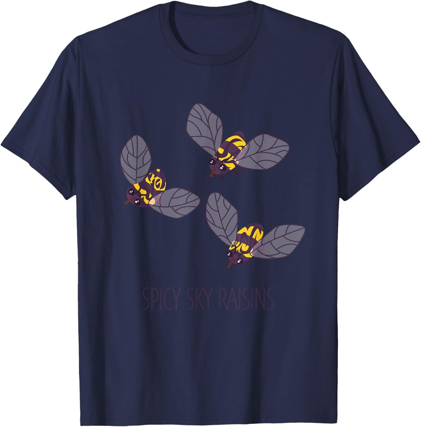 Spicy Sky Raisins Funny Bee Bees Wasp Pollinate T-Shirt - T-Shirt | Navy