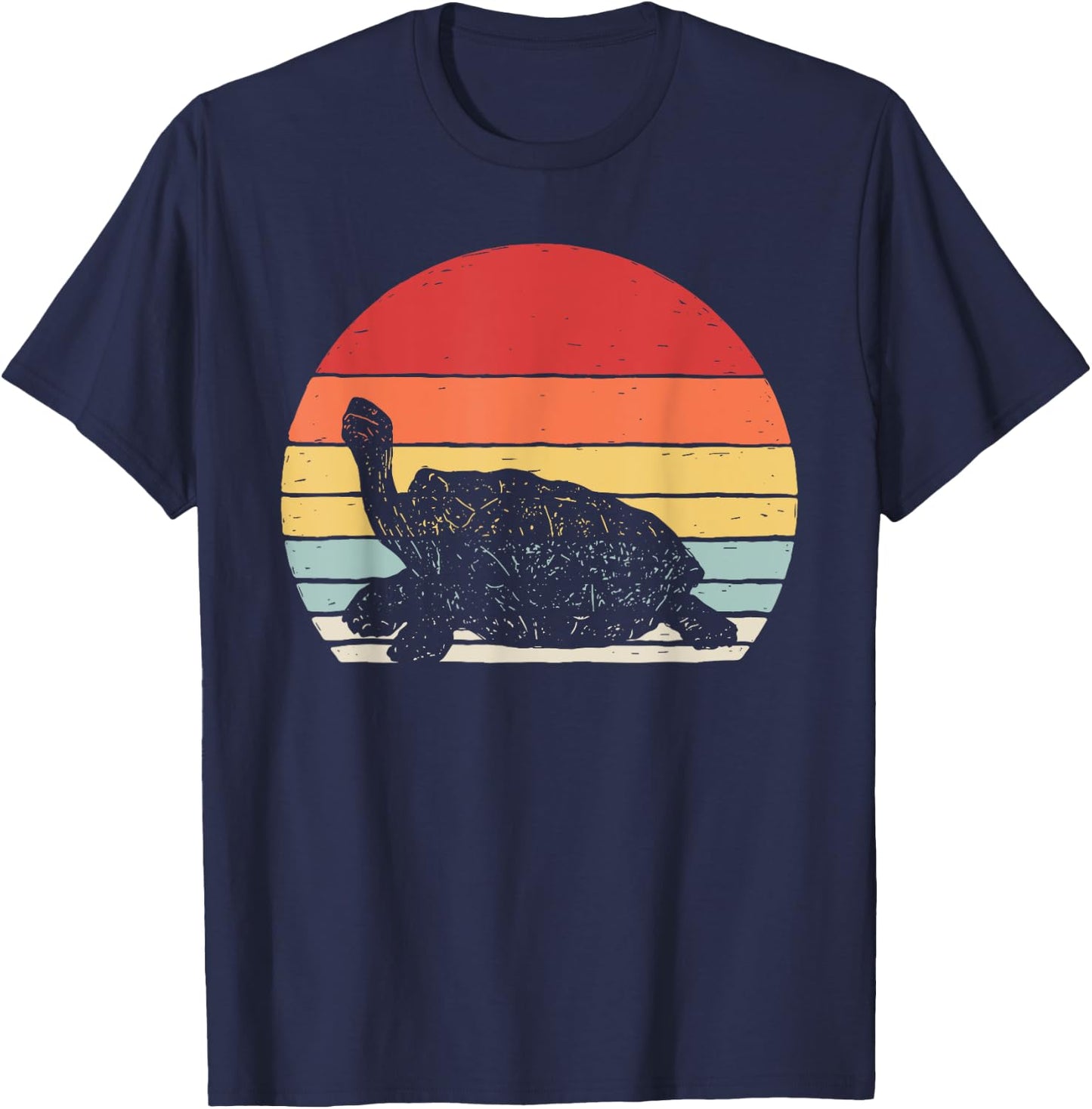 Vintage Retro Galapagos Tortoise T-Shirt - T-Shirt | Navy