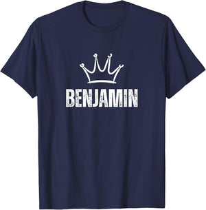 King Benjamin Crown - Custom First Name Birthday #1 Winner T-Shirt - T-Shirt | Navy