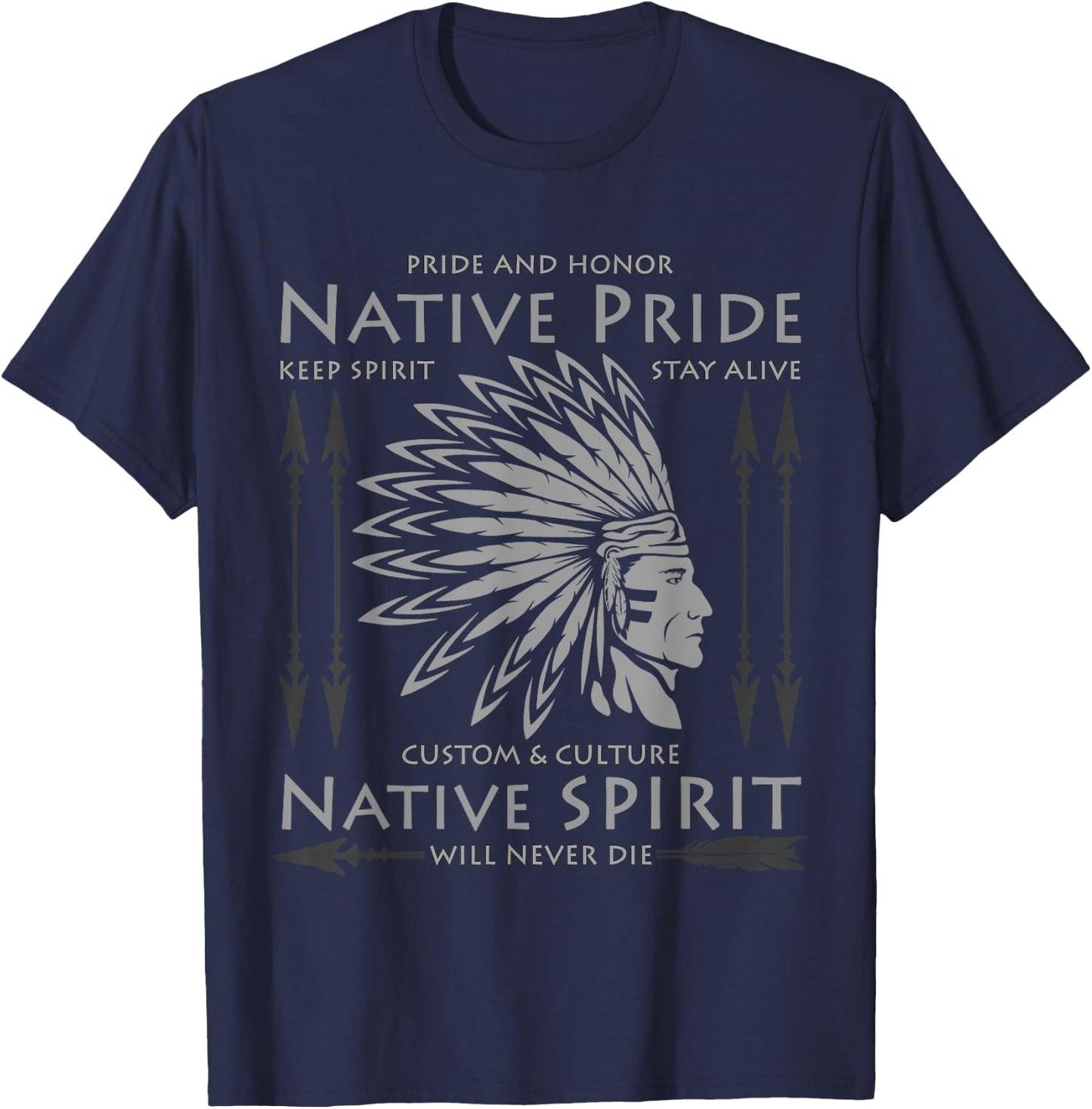 Native American Indian Pride Funny USA Chief Cherokee Gifts T-Shirt - T-Shirt | Navy