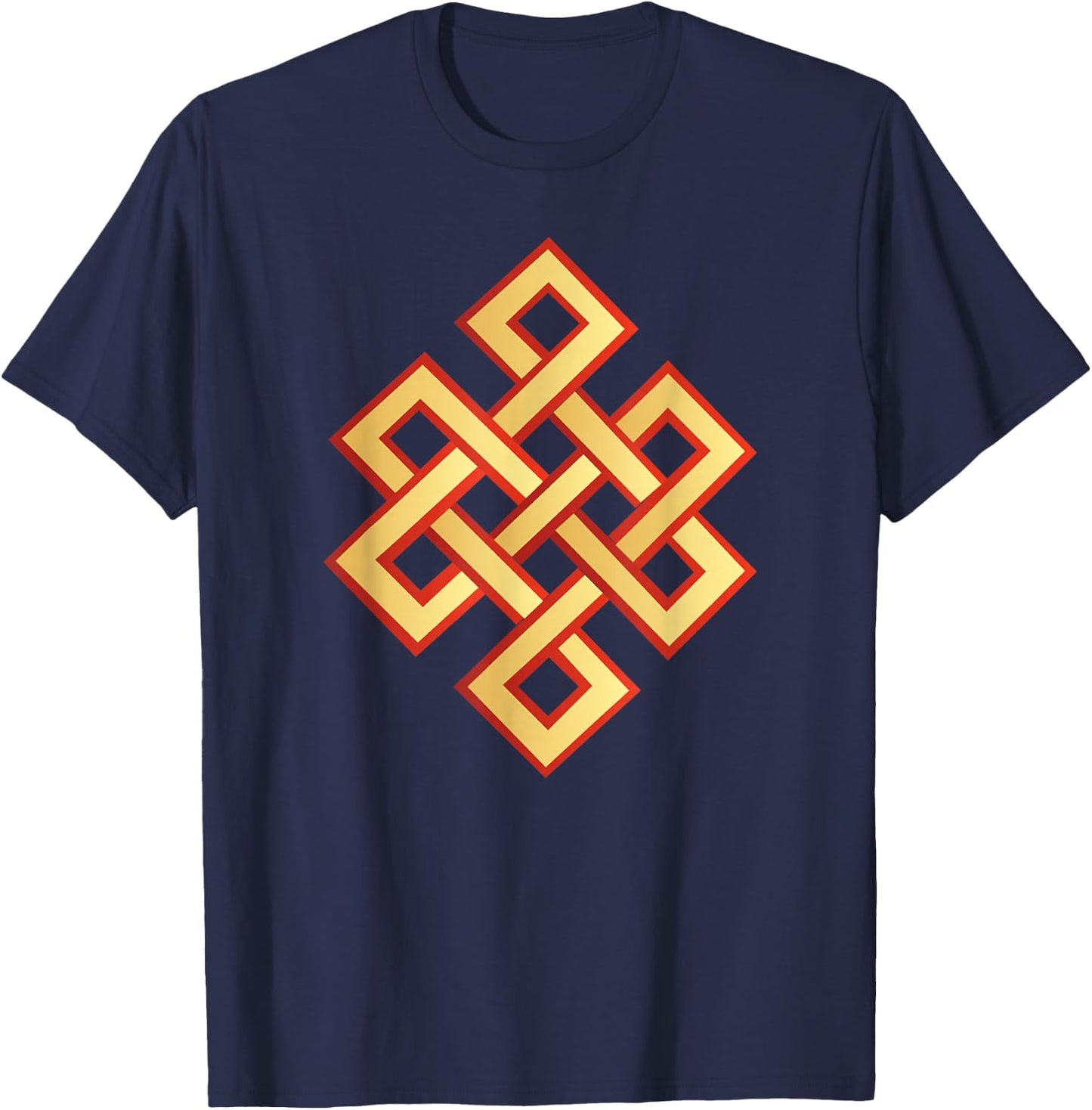 Endless Knot Eternal Knot Buddhism Jainism Wisdom Cycle T-Shirt - T-Shirt | Navy