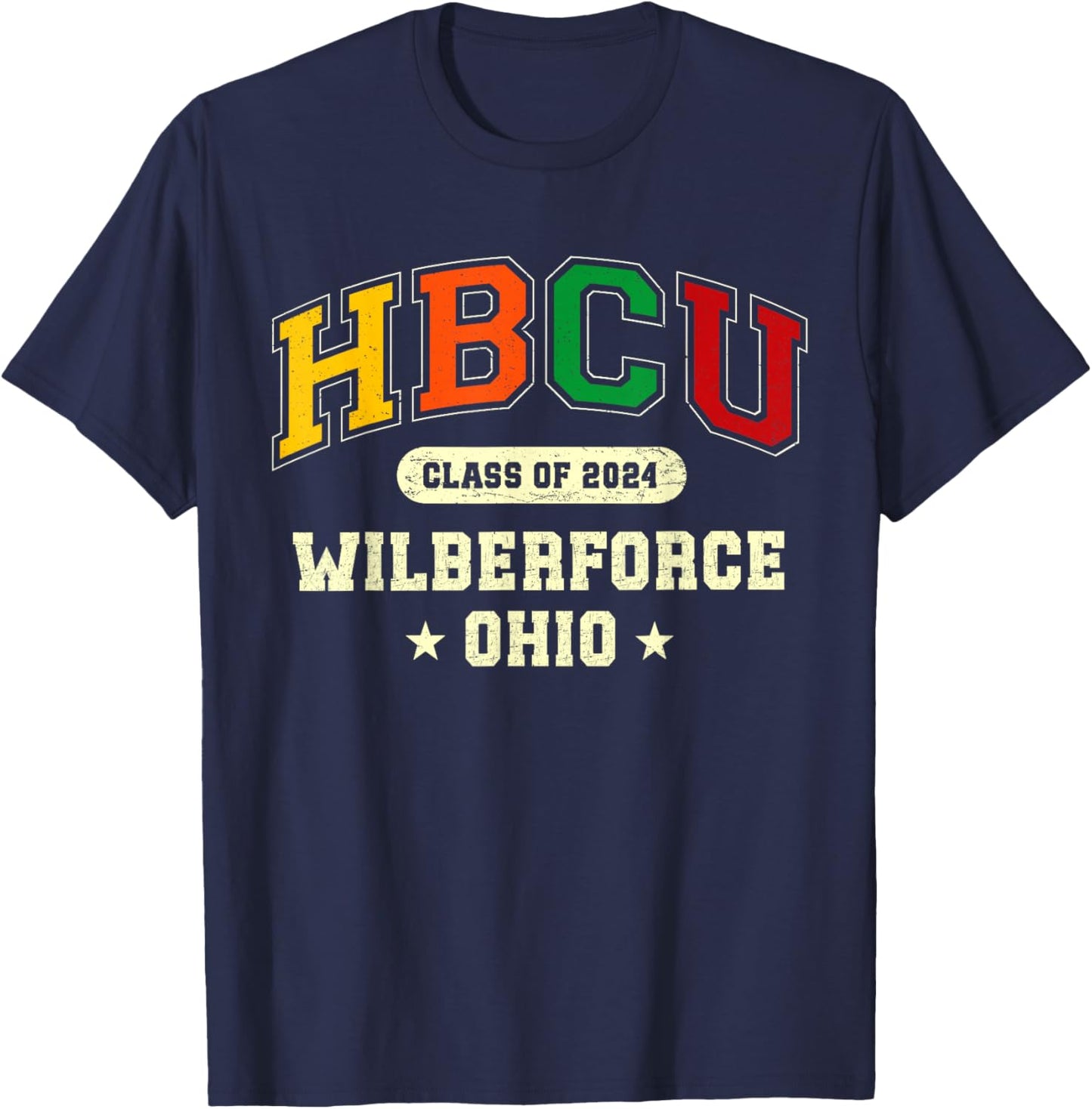 HBCU Class of 2024 Wilberforce Ohio Pride T-Shirt - T-Shirt | Navy