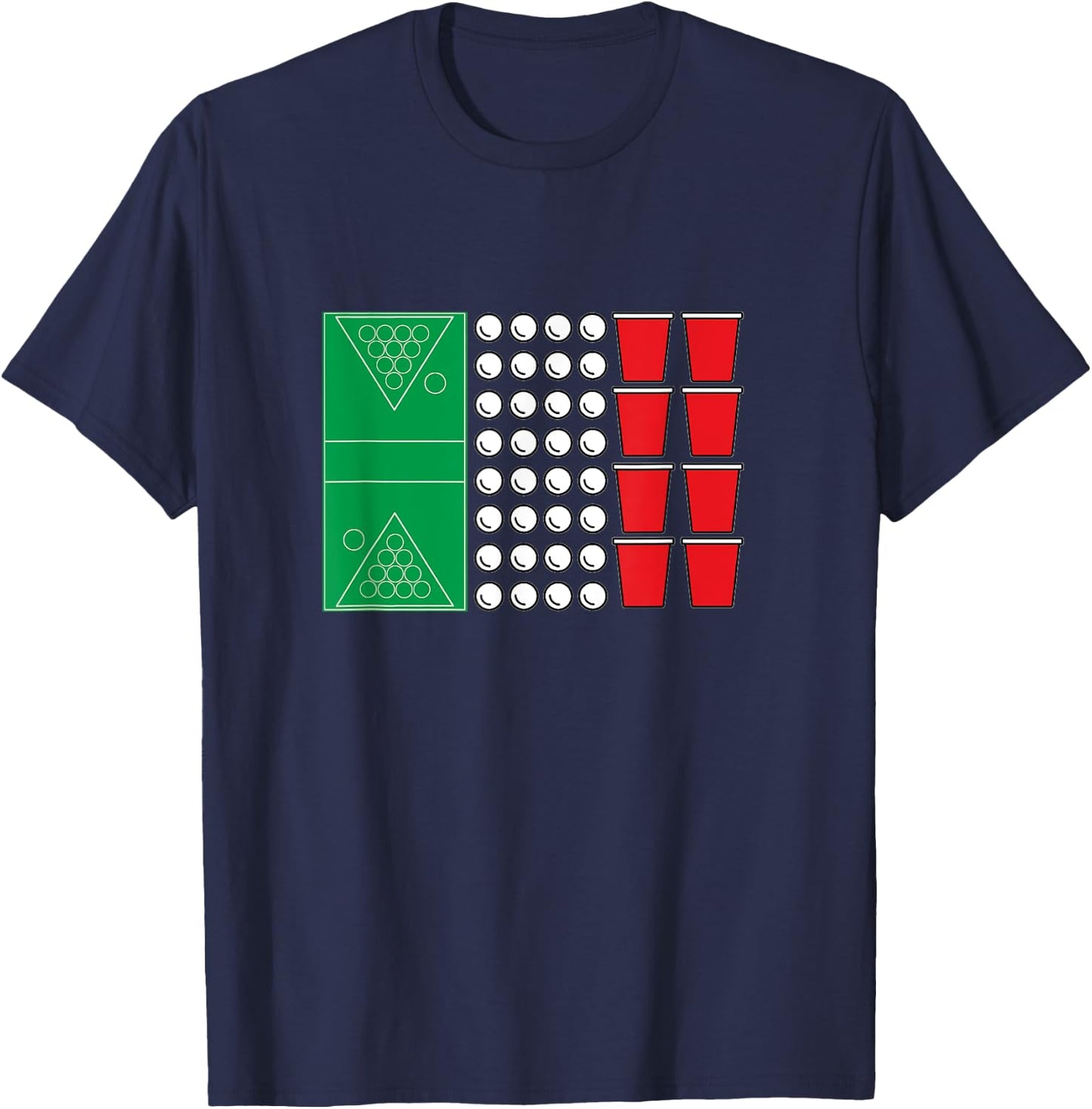 Beer Pong Italy Flag Italian Beerpong Italia T-Shirt - T-Shirt | Navy
