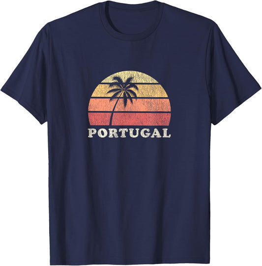 Portugal Vintage 70s Retro Throwback Design T-Shirt - T-Shirt | Navy