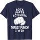 Funny Rock Paper Scissors Throat Punch I win T-Shirt - T-Shirt | Navy