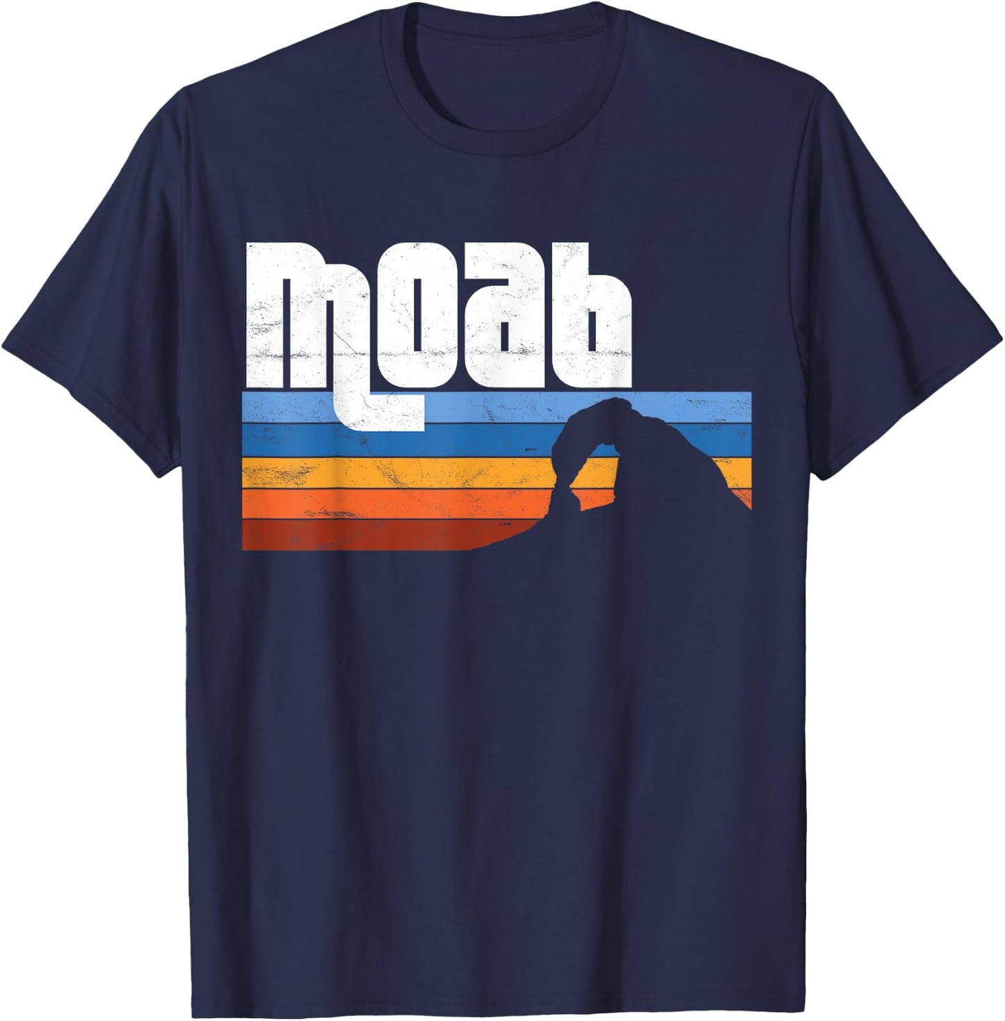 Moab Utah UT Arches Canyonlands National Park Retro Sunset T-Shirt - T-Shirt | Navy