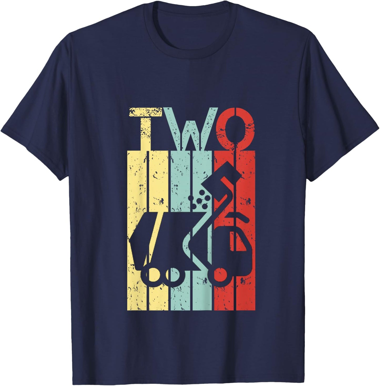 2 Year Old Garbage Truck Birthday Boy Girl 2nd birthday T-Shirt - T-Shirt | Navy
