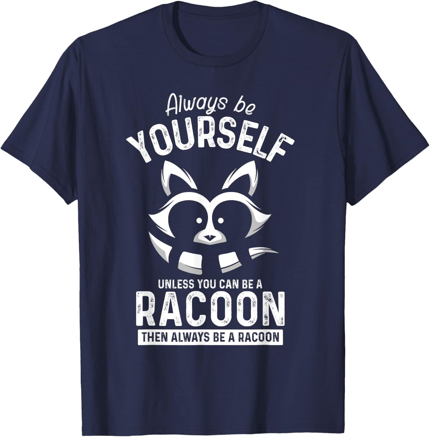 Funny Animal Gift Cute Adorable Men Boys Kids Racoon T-Shirt - T-Shirt | Navy