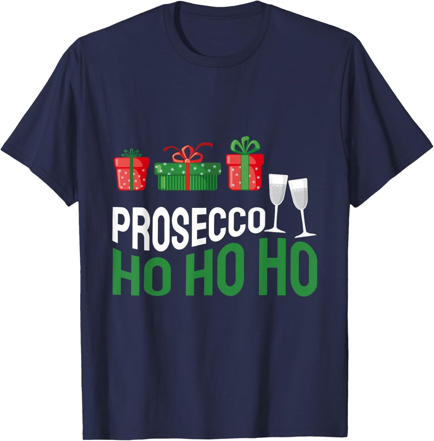 Prosecco Ho Ho Ho Christmas T-Shirt - T-Shirt | Navy