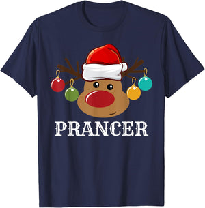 Santa Reindeer Prancer Xmas Group Costume T-Shirt - T-Shirt | Navy