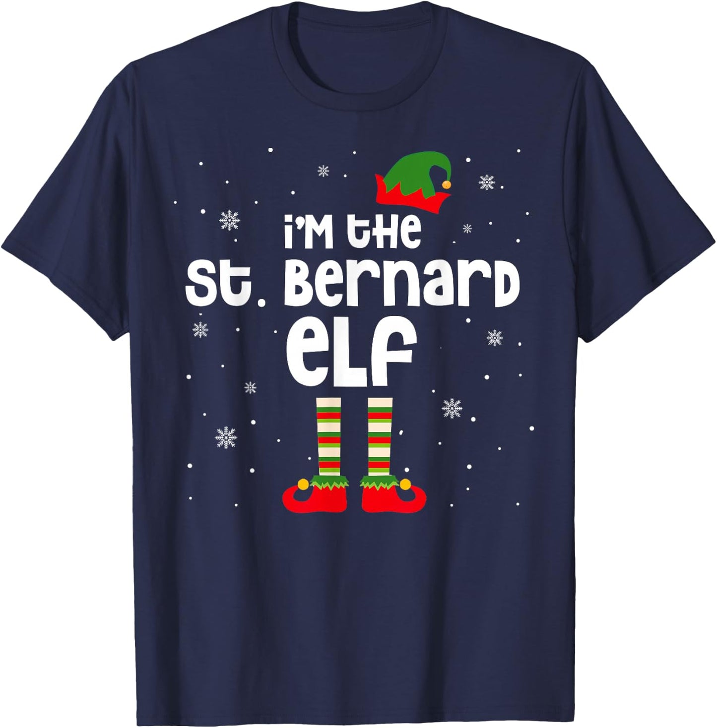 I'm The St. Bernard ELF Christmas St. Bernard Dog Lover Gift T-Shirt - T-Shirt | Navy