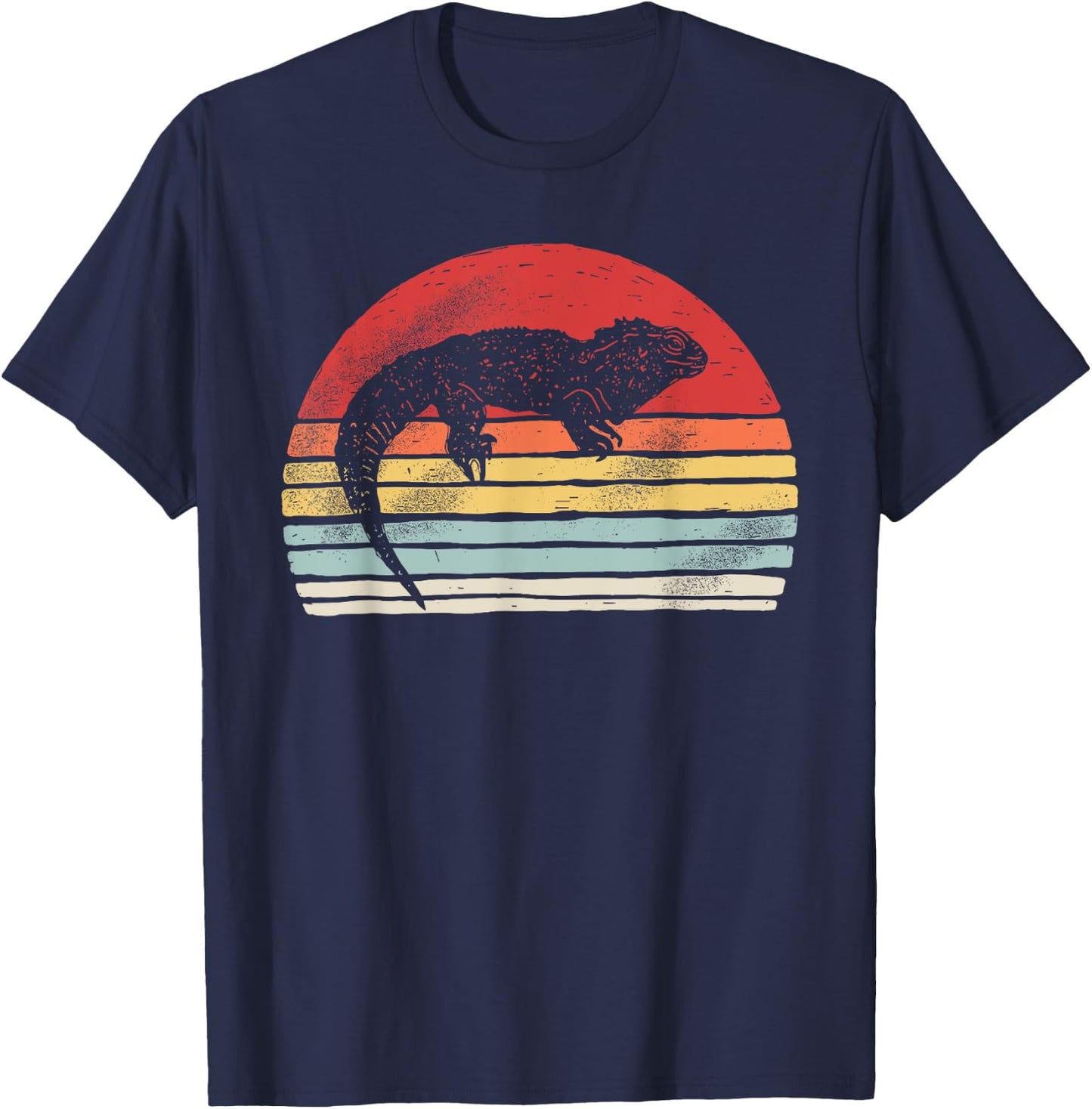 Vintage Retro Tuatara T-Shirt - T-Shirt | Navy