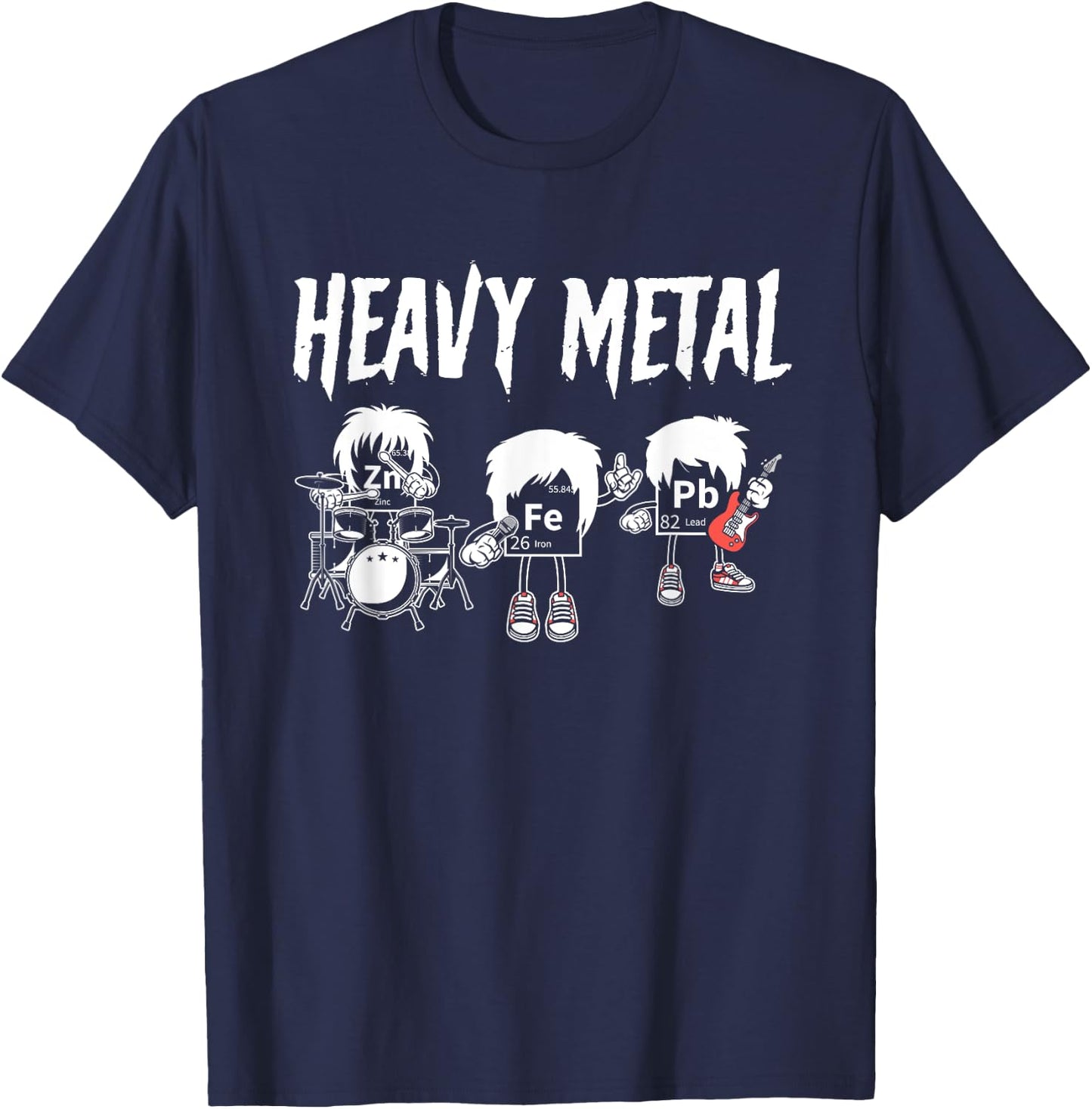 Heavy Metals Chemistry Pun Periodic Table T-Shirt - T-Shirt | Navy