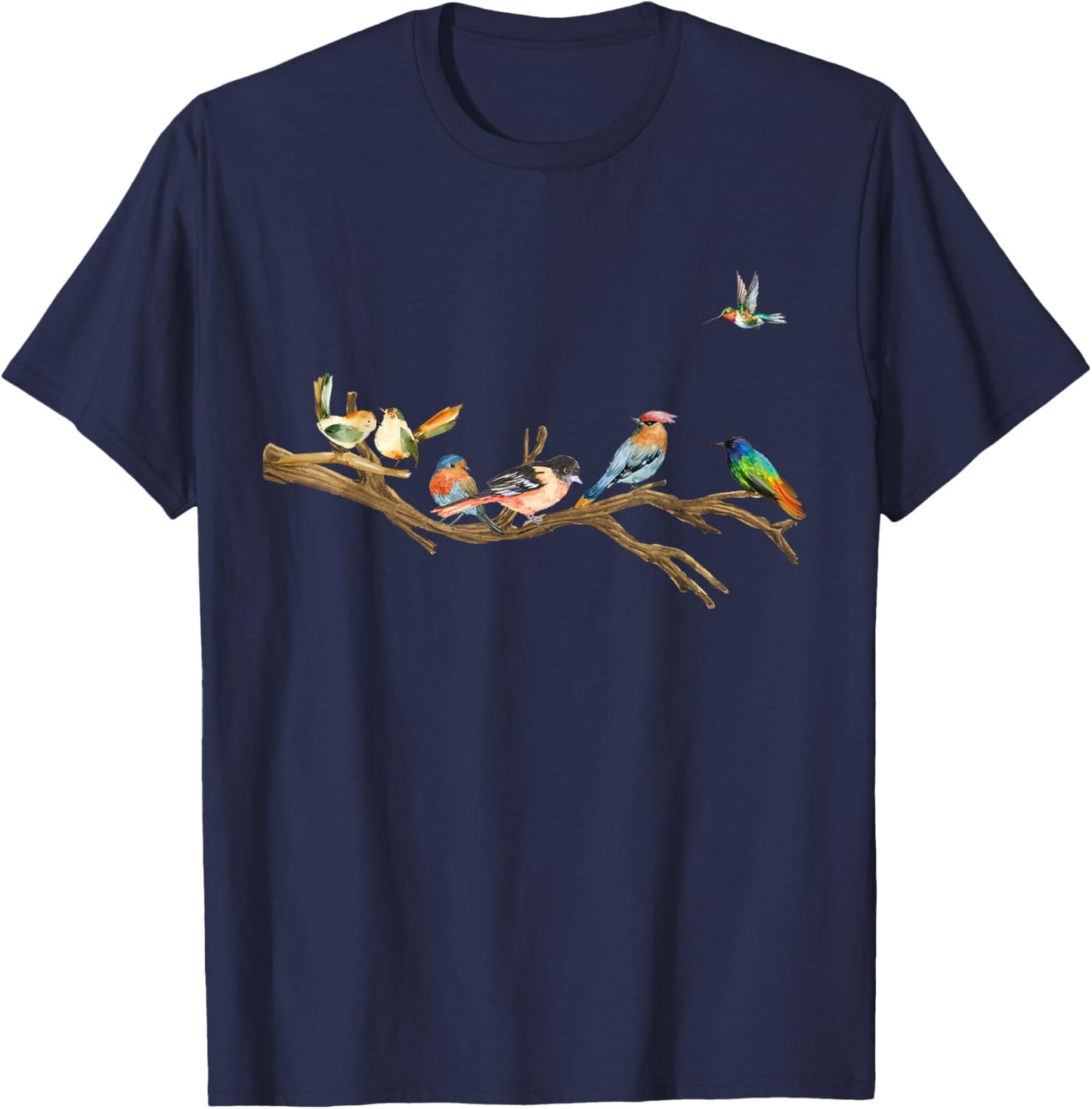 Natural Bird Watcher Bird Nerd Design T-Shirt - T-Shirt | Navy