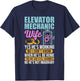 Elevator Mechanic Wife Maintenance Tech Elevator Technician T-Shirt - T-Shirt | Navy