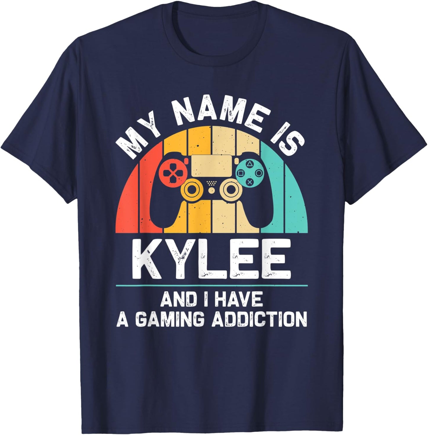 KYLEE Gift Name Personalized Funny Gaming Geek Birthday T-Shirt - T-Shirt | Navy