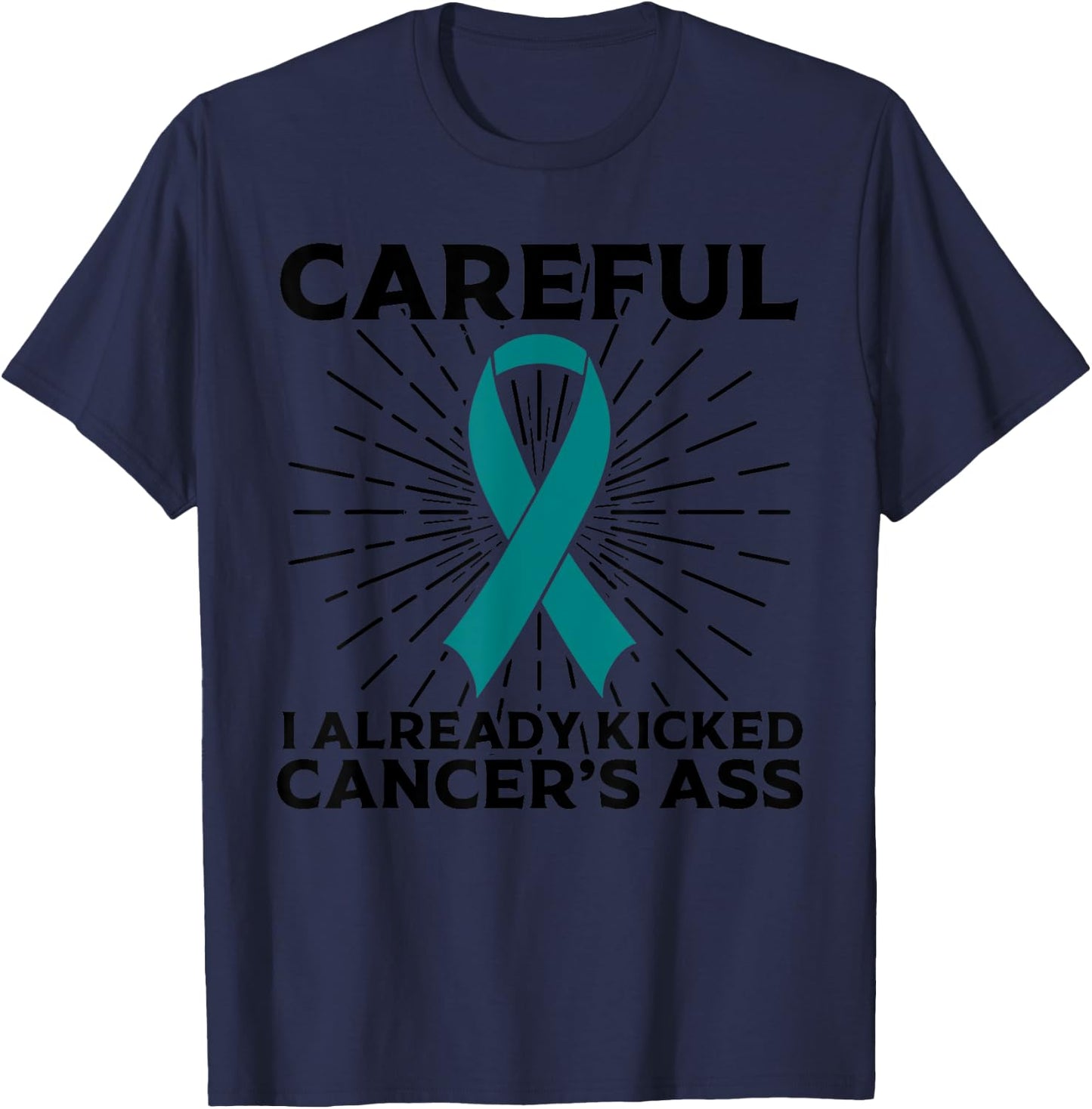 Funny Ovarian Cancer Awareness Gifts Survivors T-Shirt - T-Shirt | Navy
