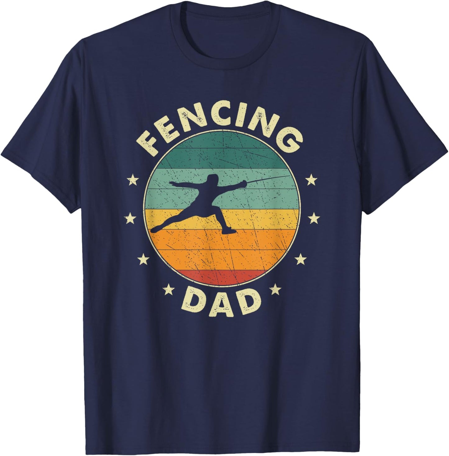 Fencing Dad Father Fencer T-Shirt - T-Shirt | Navy