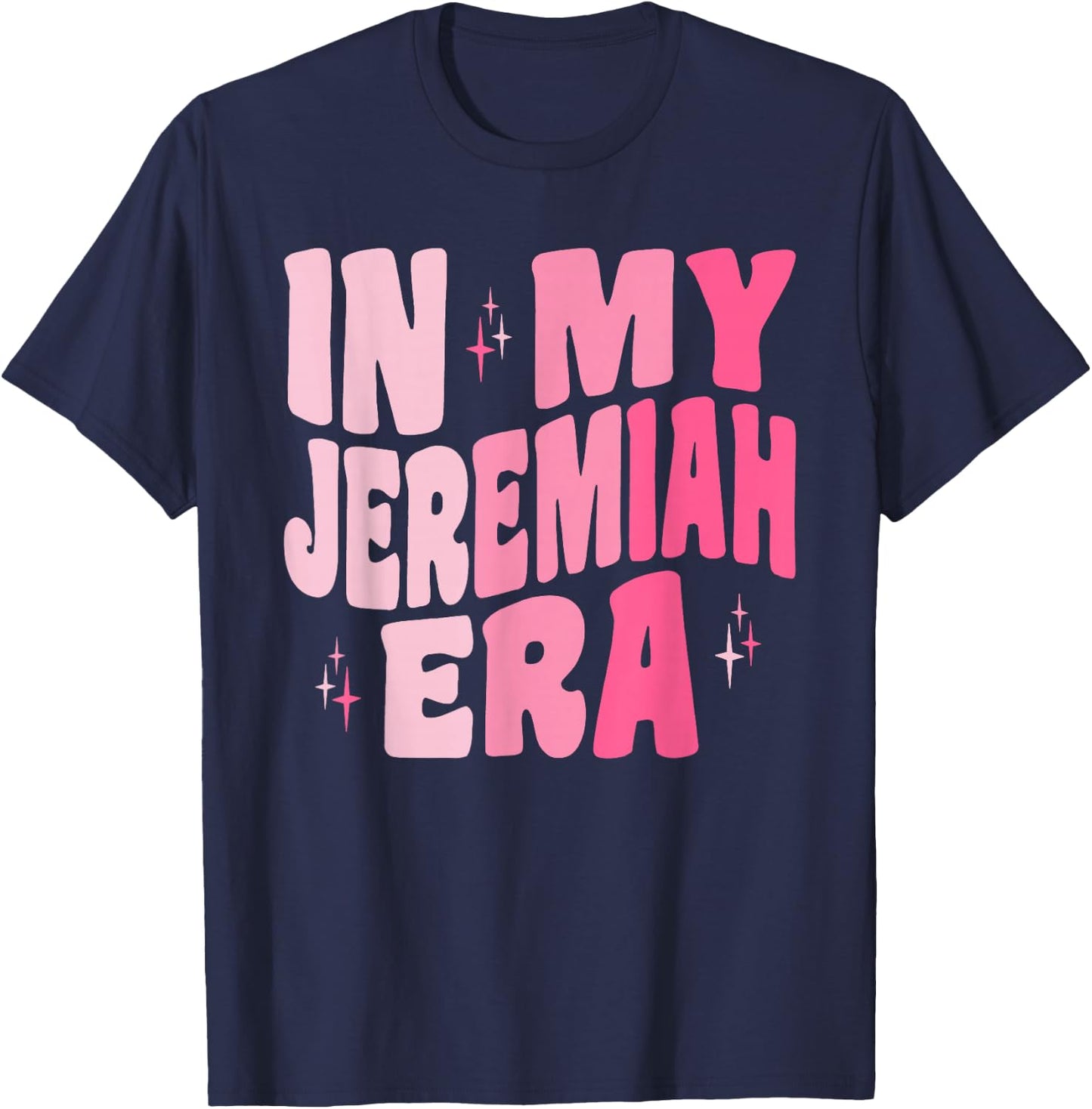 Retro Groovy in My Jeremiah Era Team Jeremiah T-Shirt - T-Shirt | Navy
