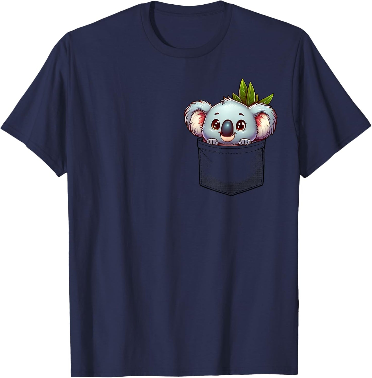 Adorable Koala in Pocket for Kids, Boys, Girls, Women T-Shirt - T-Shirt | Navy