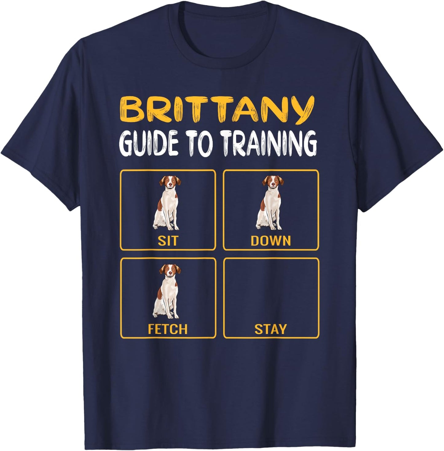 Funny Brittany Guide to Training Dog Trainer Obedience Small T-Shirt - T-Shirt | Navy