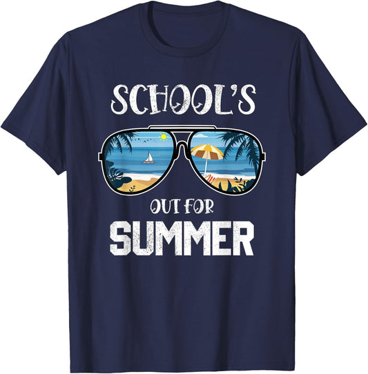 Schools Out For Summer Last Day Of School Student Teacher Men Women Girls Kids T-Shirt - T-Shirt | Navy