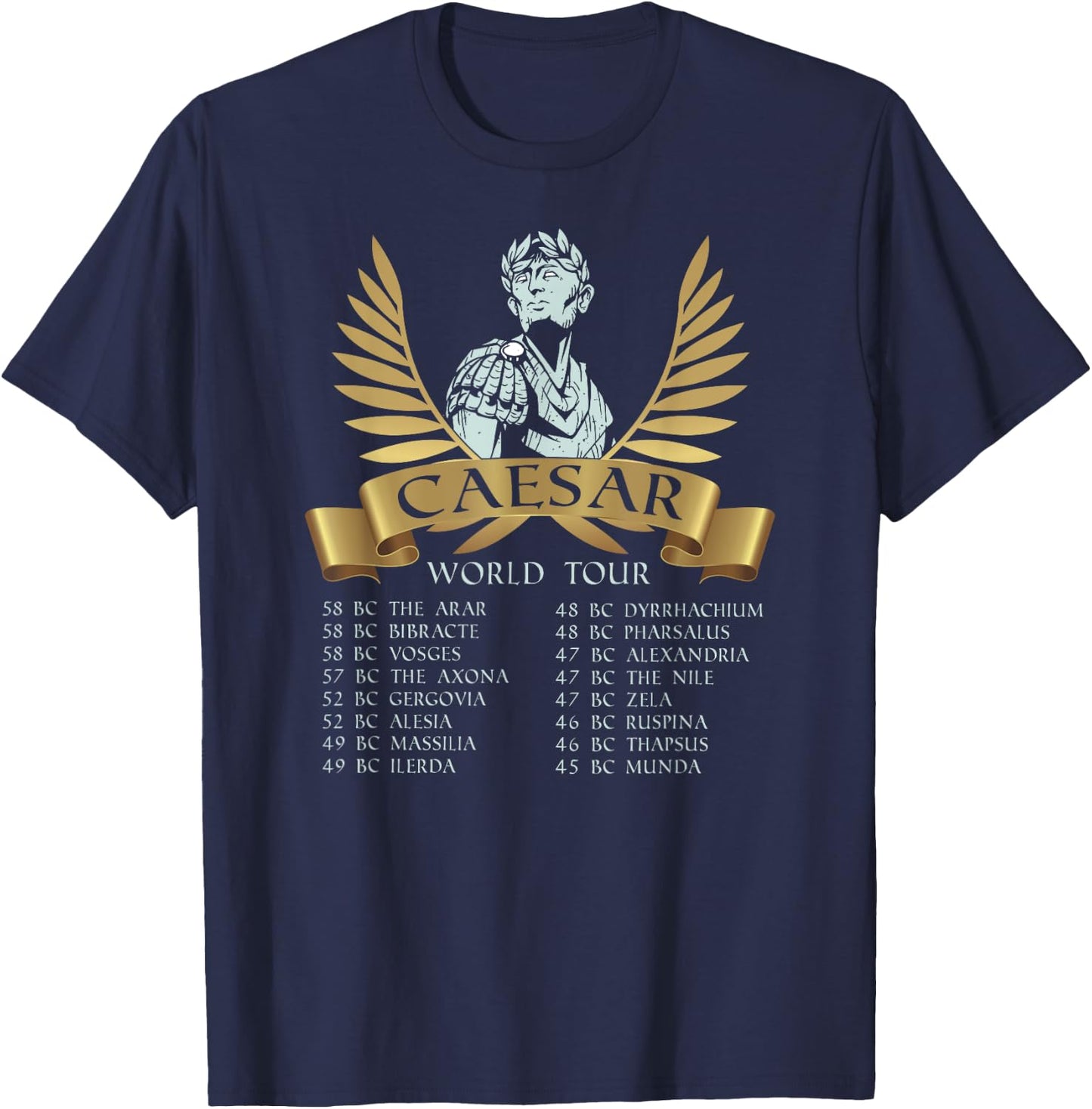 Funny Ancient Rome - Gaius Julius Caesar World Tour T-Shirt - T-Shirt | Navy