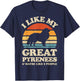 I Like My Great Pyrenees Pyrenean Mountain Dog Lover Retro Women Kids T-Shirt - T-Shirt | Navy